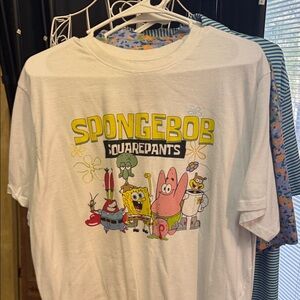 SpongeBob SquarePants White Tee with Colorful Characters